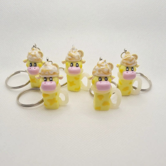 Fruit milkshake cow keyring